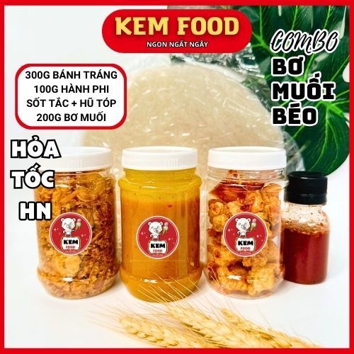BÁNH TRÁNG BƠ MUỐI BÉO HÀNH PHI SIÊU NGON SIÊU HOT - KEMFOOD