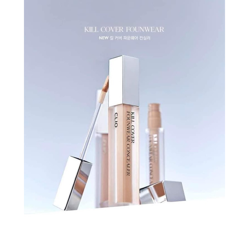 Mẫu mới - Kem che khuyết điểm CLIO Kill Cover Founwear Concealer che phủ cao, mỏng nhẹ Chiin Beauty số 02, 03, 04