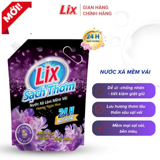 Nước xả làm mềm vải Lix sạch thơm hương ngàn hoa túi 1,8/ 2,2L - Nước xả hạt lưu hương thơm lâu thấm sâu sợi vải - Lixco