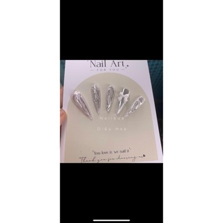 Nailbox tráng gương- mix nơ trắng đều xinh
