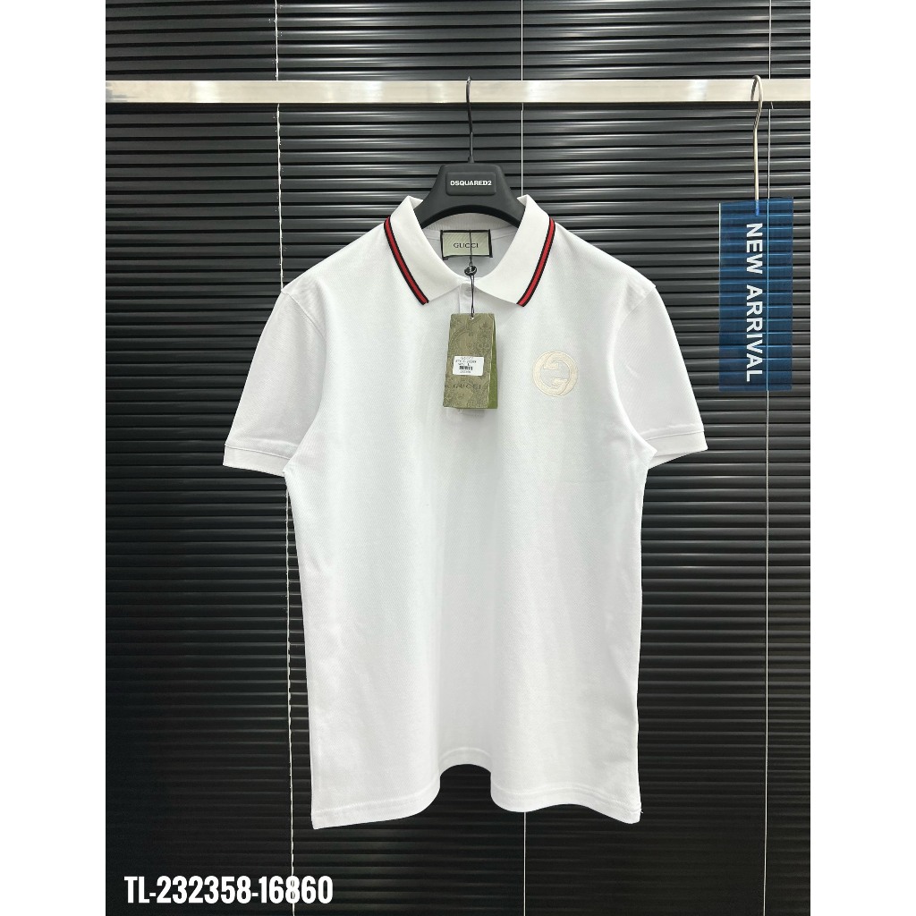 🔥Hot🔥Áo polo Gucci phối cổ thêu logo thiết kế hot trend Nam nữ New 2023