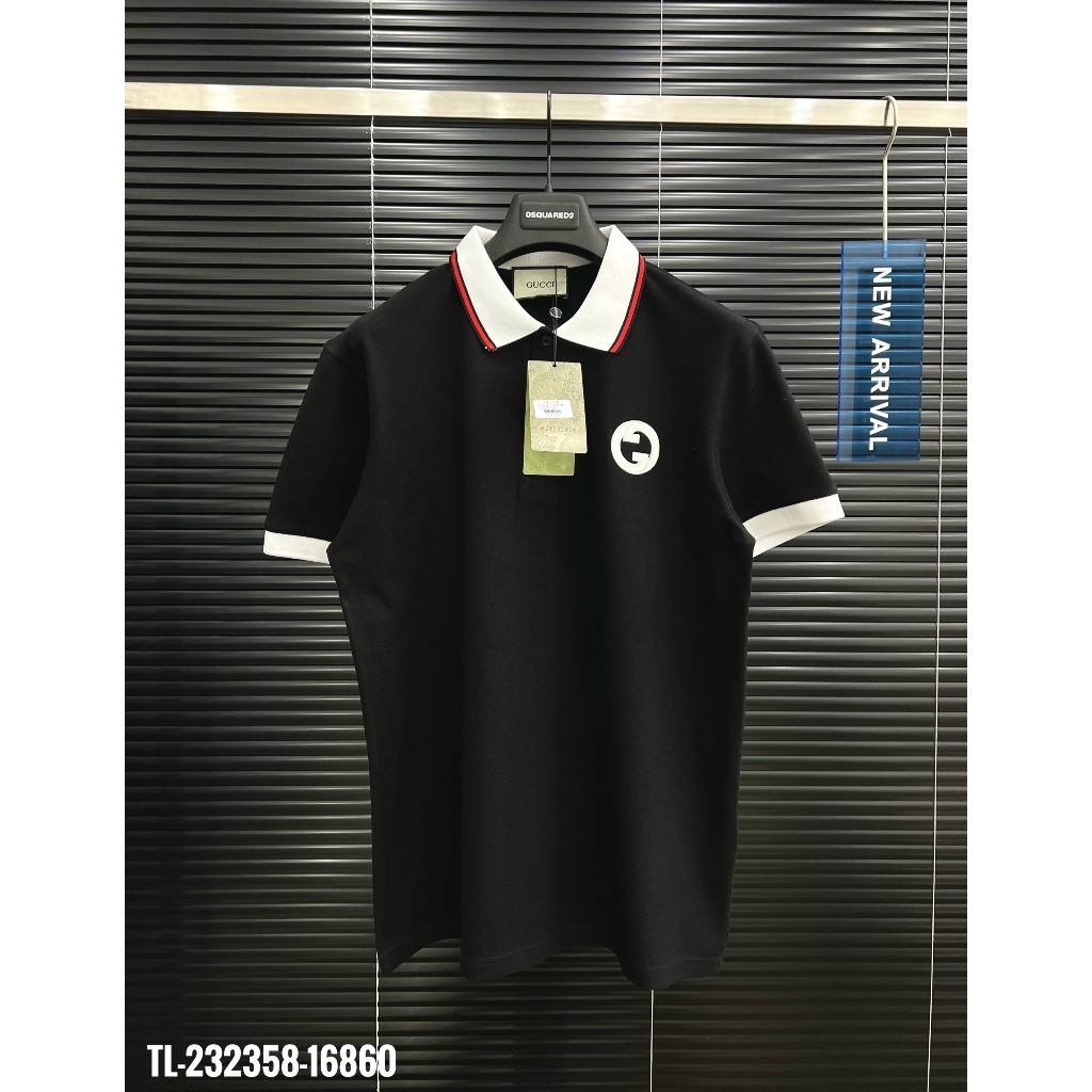 🔥Hot🔥Áo polo Gucci phối cổ thêu logo thiết kế hot trend Nam nữ New 2023