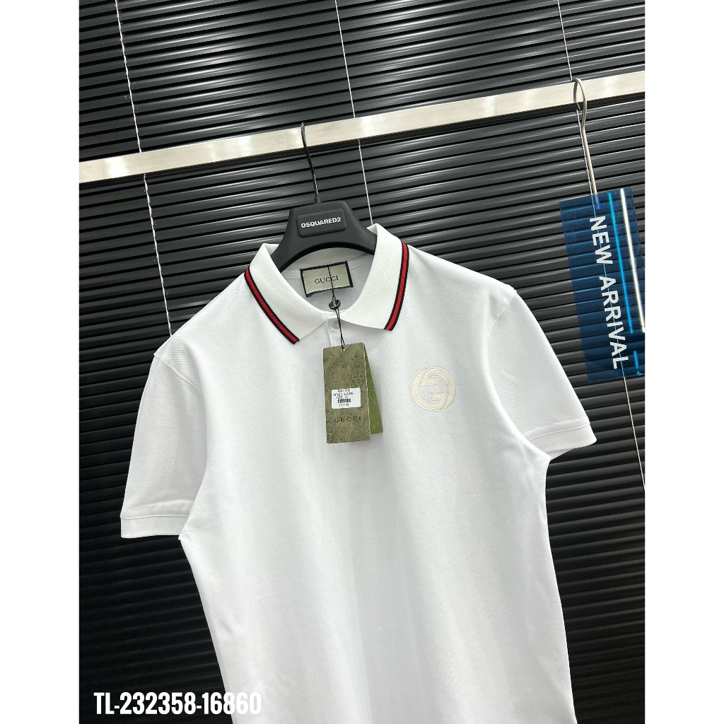 🔥Hot🔥Áo polo Gucci phối cổ thêu logo thiết kế hot trend Nam nữ New 2023