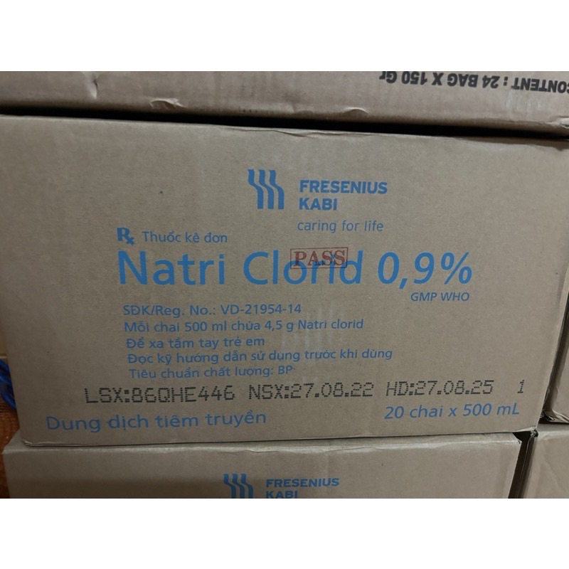 Dung dịch muối Natri Clorid 0,9% Kabi chai 500ml