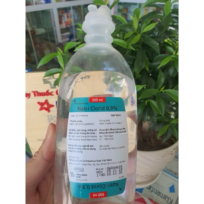 Dung dịch muối Natri Clorid 0,9% Kabi chai 500ml