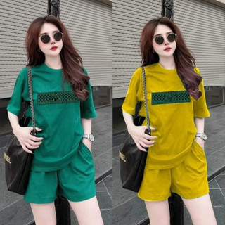 Set đồ nữ mặc nhà rẻ đẹp mùa hè bộ đùi nữ thể thao bộ quần áo nữ 3 SIZE 45-75KG bigsize chất thun cotton su in chữ ngang