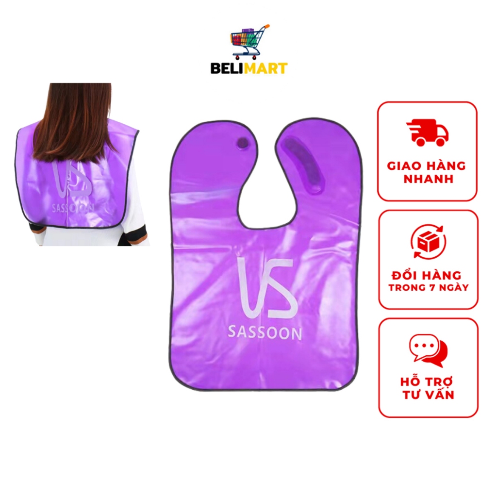 Áo choàng nhuộm tóc dùng nhiều lần, bạt nhuộm tóc tại nhà chống thấm nước màu tím BELIMART BL059