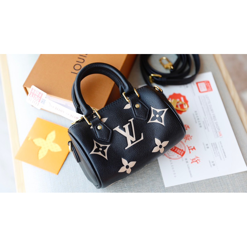 Túi Xách LV Speedy Nano Trắng Kem Đen Size 16  -  By Anh Dinh Phuong