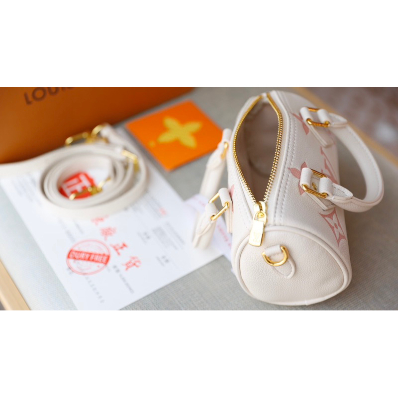 Túi Xách LV Speedy Nano Trắng Kem Đen Size 16  -  By Anh Dinh Phuong