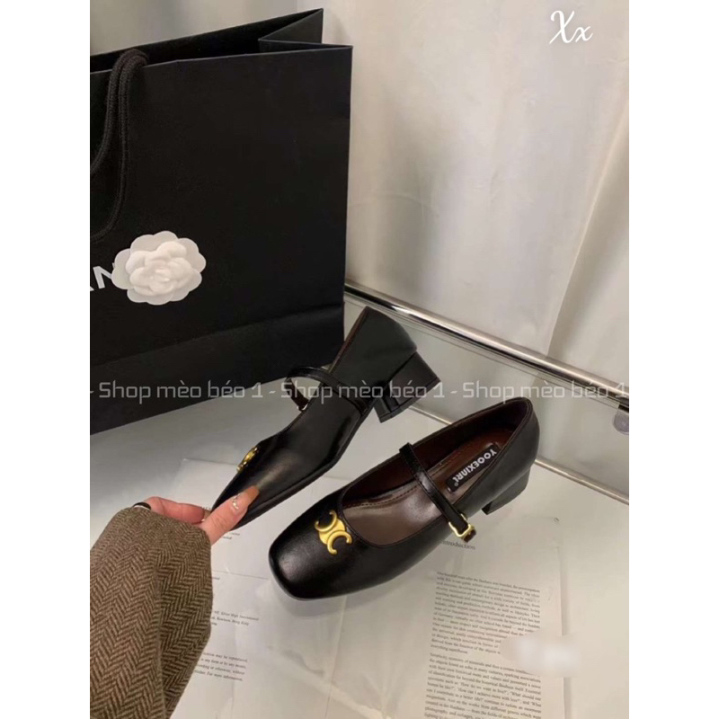 Giày búp bê cl quai ngang tag đồng đế thấp fullbox hàng quảng châu cao cấp