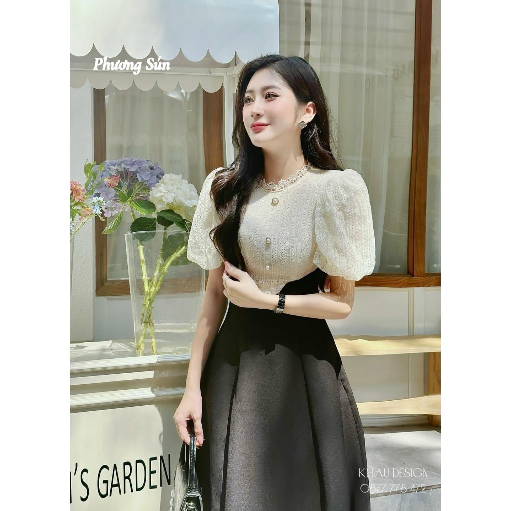 Mã V248 váy ren cúc ngọc sịn sò
