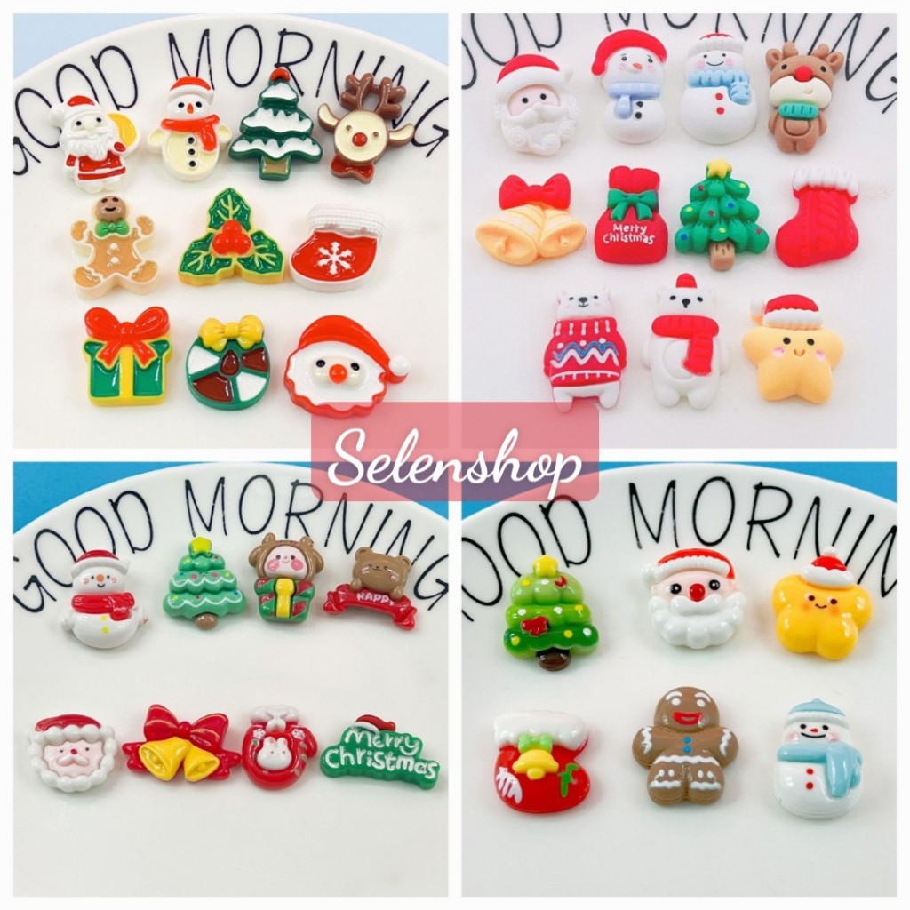 Set charm Noel, Sticker 3D giáng sinh 2023 dán cây thông nhiều mẫu dán điện thoại, trang trí toploader - Selenshop