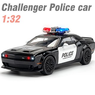 Xe ô tô cảnh sát xe Audi Q7,Challenger police car mô hình tỉ lệ 1:32 có âm thanh và đèn mở cửa xe đồ chơi trẻ em