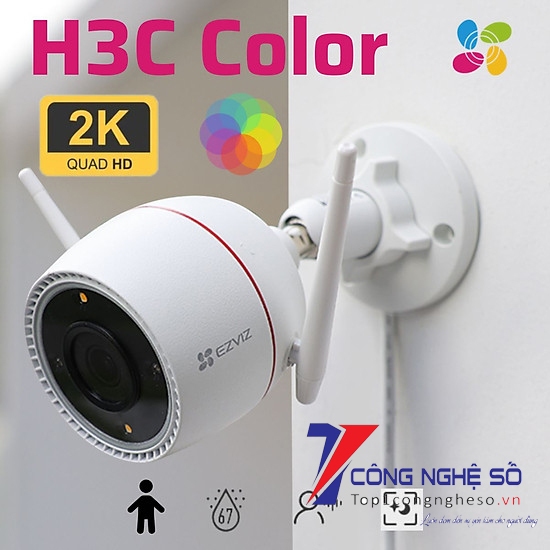 Camera wifi Ezviz H3C lắp đặt ngoài trời, bảo hành 24 tháng chính hãng, có màu ban đêm