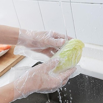 Hộp 100 chiếc găng tay nilon dùng 1 lần