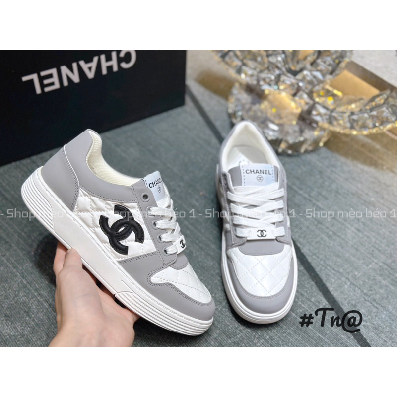 Giày thể thao cn trần chỉ viền pha logo hông fullbox