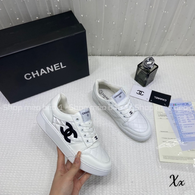 Giày thể thao cn trần chỉ viền pha logo hông fullbox