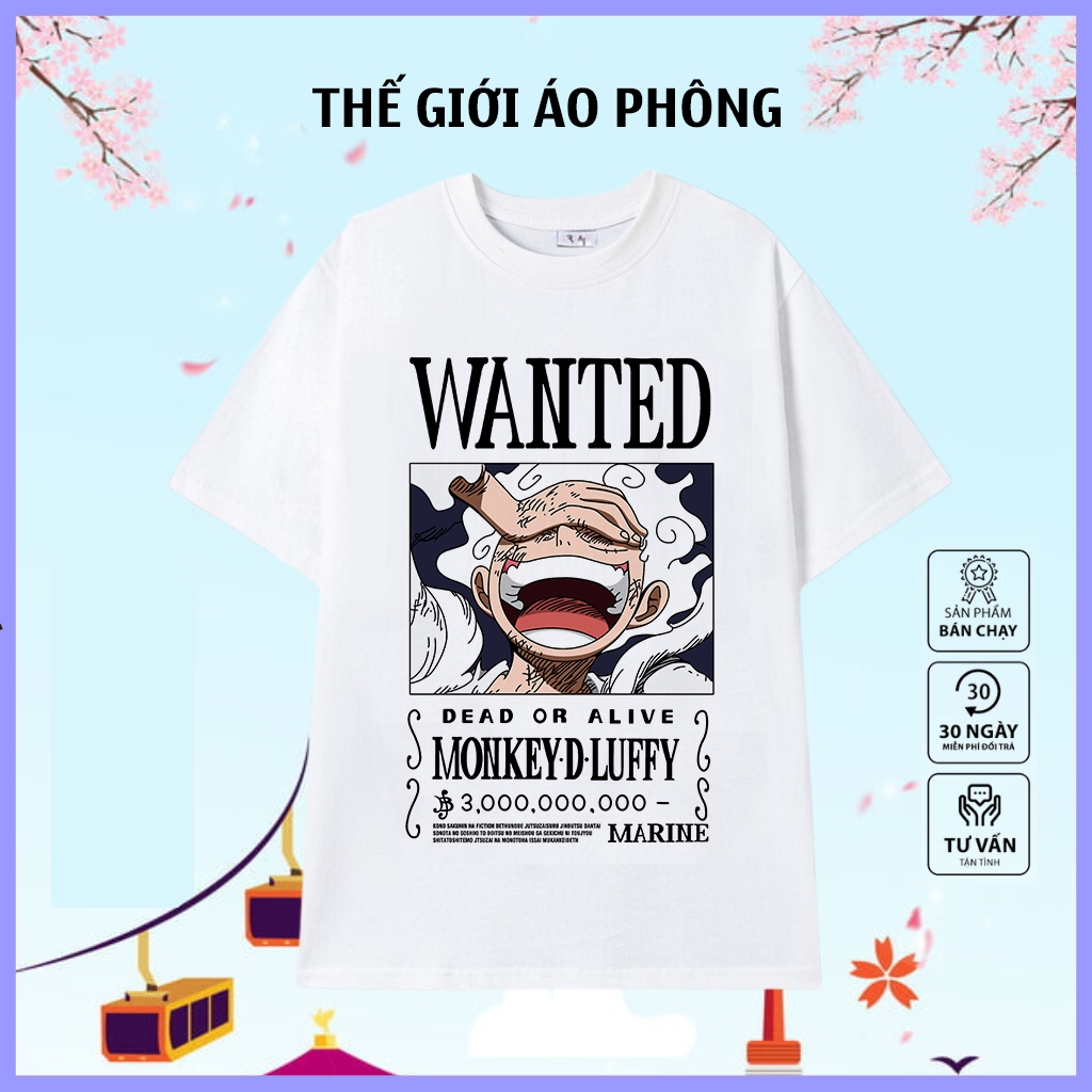 Áo Game, Áo Anime One Piece màu trắng cực ngầu, chất cotton co giãn 4 chiều