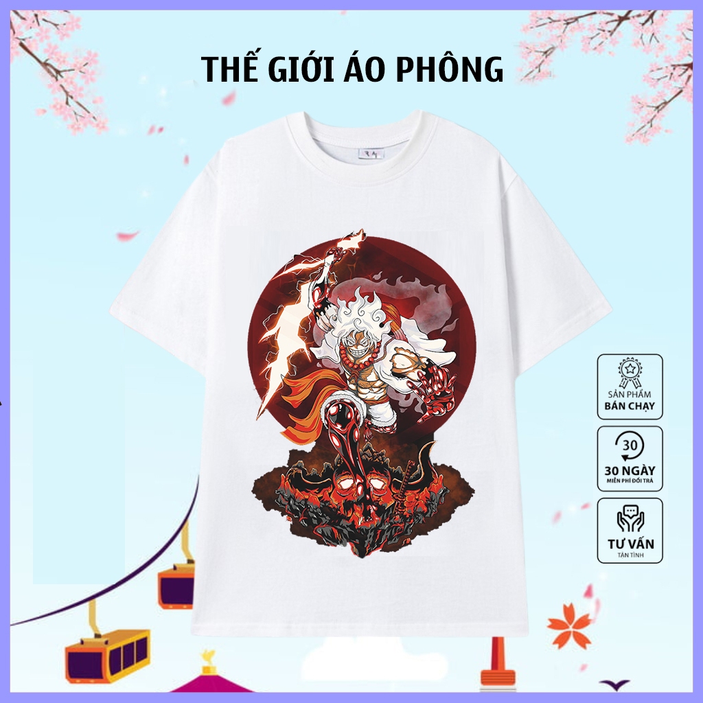 Áo Game, Áo Anime One Piece màu trắng cực ngầu, chất cotton co giãn 4 chiều
