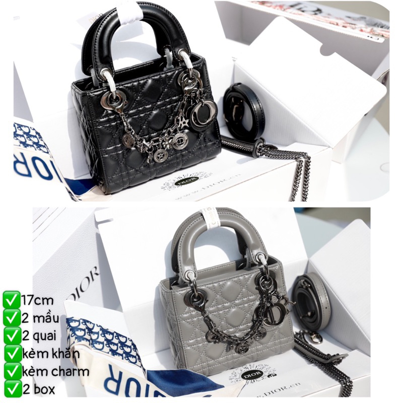 Túi Xách Dii Orr Lady Charm Đen Ghi Size 17  -  By Anh Dinh Phuong