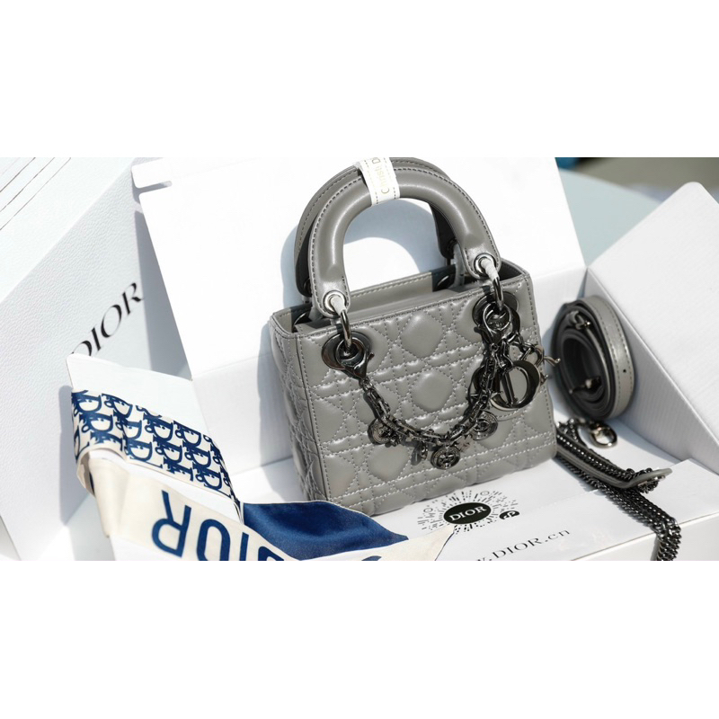 Túi Xách Dii Orr Lady Charm Đen Ghi Size 17  -  By Anh Dinh Phuong