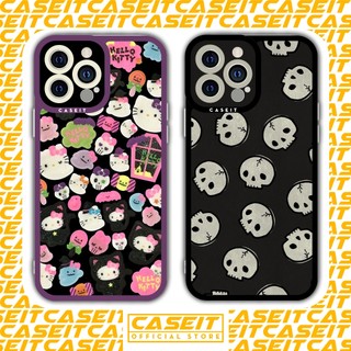 Ốp lưng iphone cạnh vuông Caseit Hello Kittyy cute skull họa tiết x/11/12/13/14/pro/max/plus/promax