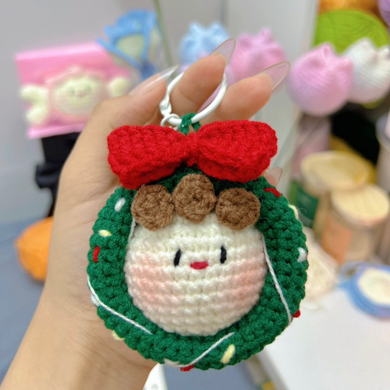 Móc khoá bé mochi noel - mochi giáng sinh len handmade