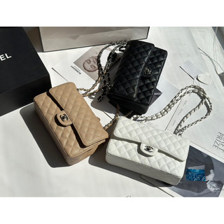 Túi đeo chéo Cha.nel classic chất da caviar size 25,5cm fullbox