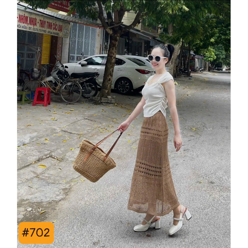 Chân váy len phối ren hàng Quảng Châu cao cấp cho nữ