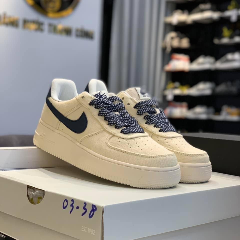 giày sneaker canvas navy cổ thấp, Giày Thể Thao Nike_AF1 Vải Canvas navy Nam Nữ Hot Trend 2022 - Full size