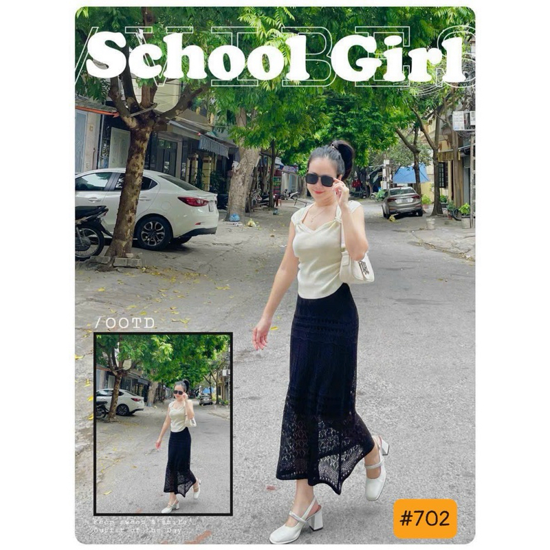 Chân váy len phối ren hàng Quảng Châu cao cấp cho nữ