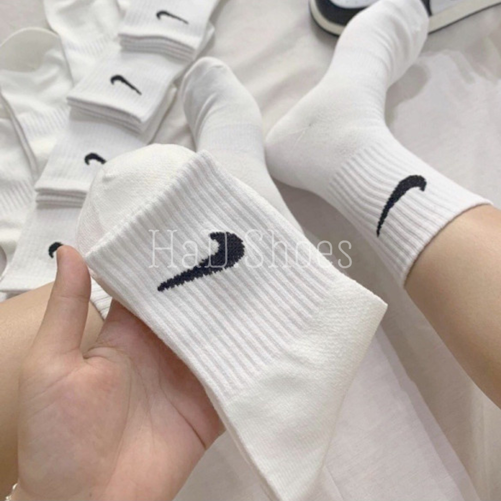 Tất / Vớ trắng cổ cao nam nữ thể thao Unisex thoáng khí chông hôi chân