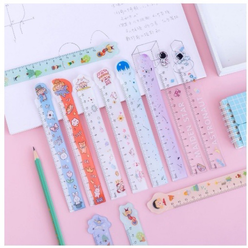 Thước Kẻ Cao cấp 15Cm Họa Tiết Hoạt Hình Xinh Xắn HAPPI