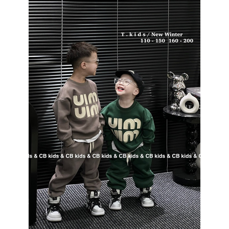 Sét bộ quần áo bé trai dài tay vải nỉ hai da đẹp dày