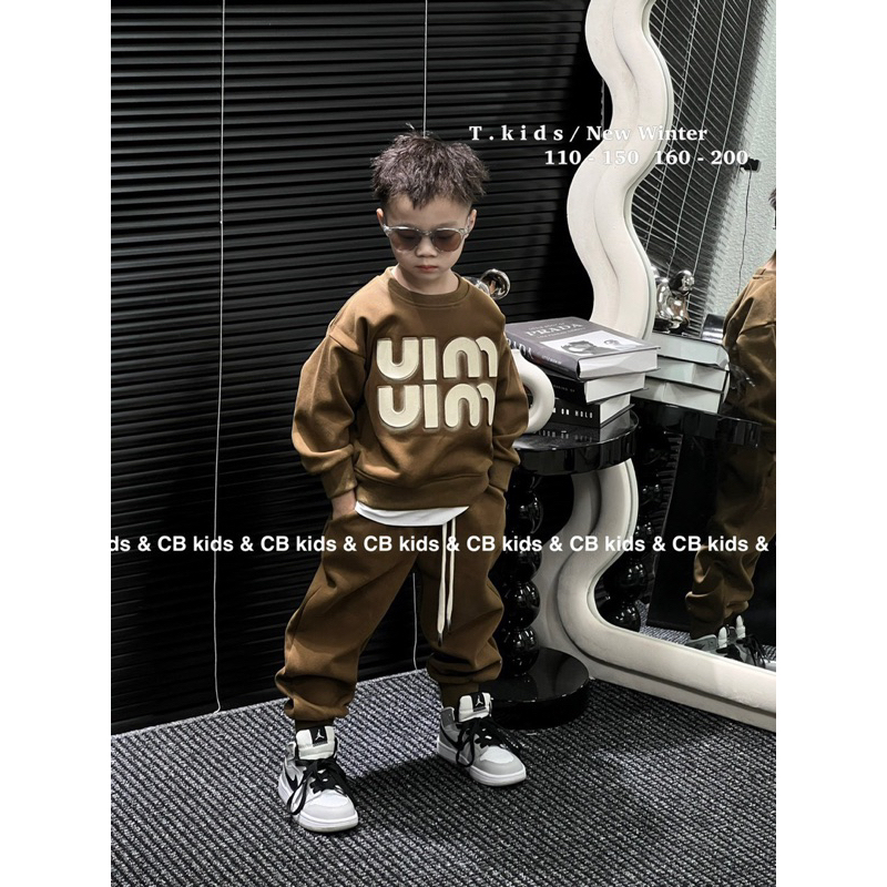 Sét bộ quần áo bé trai dài tay vải nỉ hai da đẹp dày