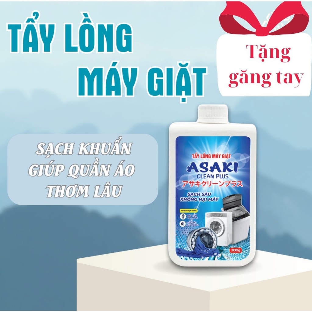 Tẩy lồng máy giặt ASAKI loại bỏ cặn bã, nấm mốc, diệt 99,9% vi khuẩn