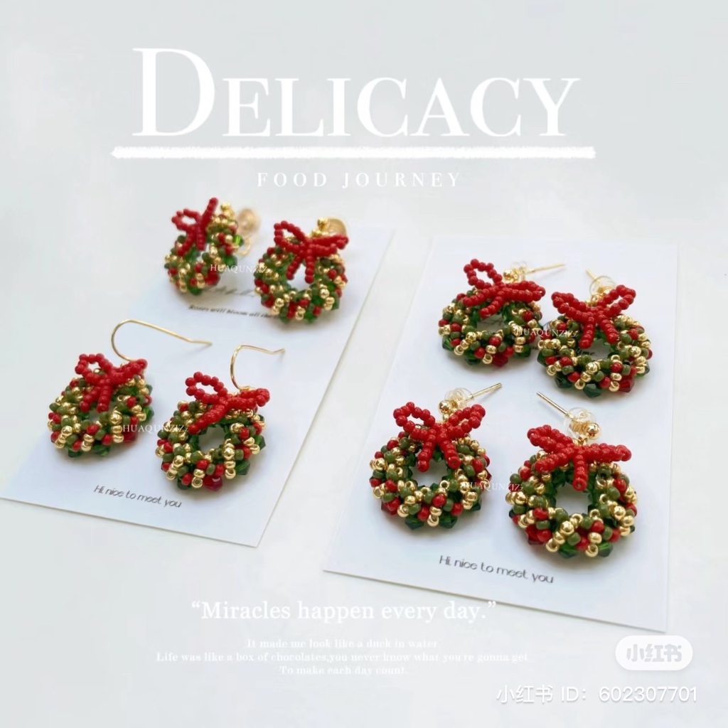 BST vòng cổ, vòng tay, nhẫn, bông tai Giáng Sinh handmade CHILLMEOW