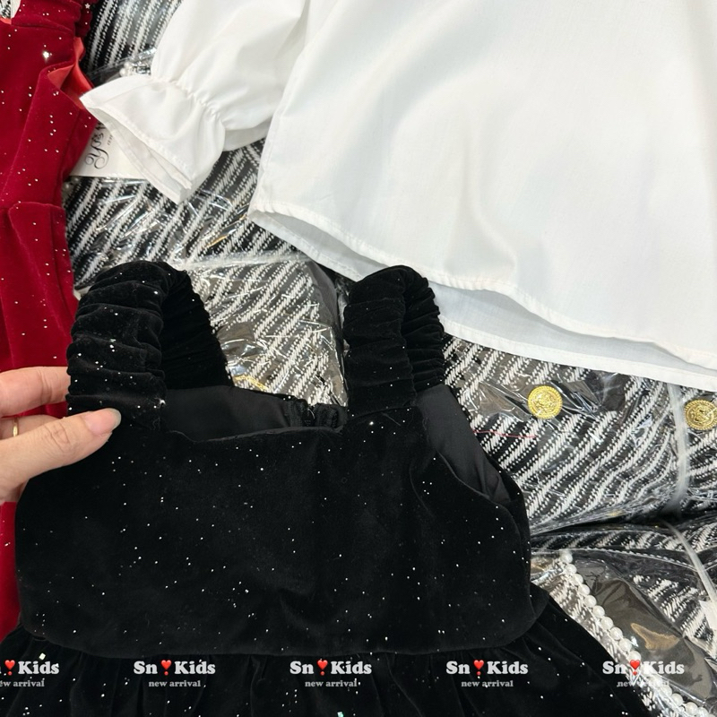 Set Váy Nhung kim sa lấp lánh cho bé gái 10-30kg