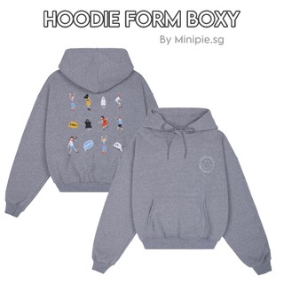 Áo Khoác Hoodie Nữ Form Boxy Hình Thêu Chất Liệu Nỉ Dày - Minipie