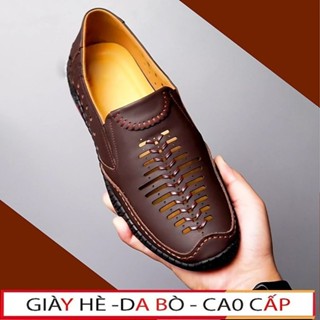 Giày lười nam da bò cao cấp - đế cao su non đi rất mềm và êm chân, giá gốc tại xưởng ( da bò nguyên tấm )
