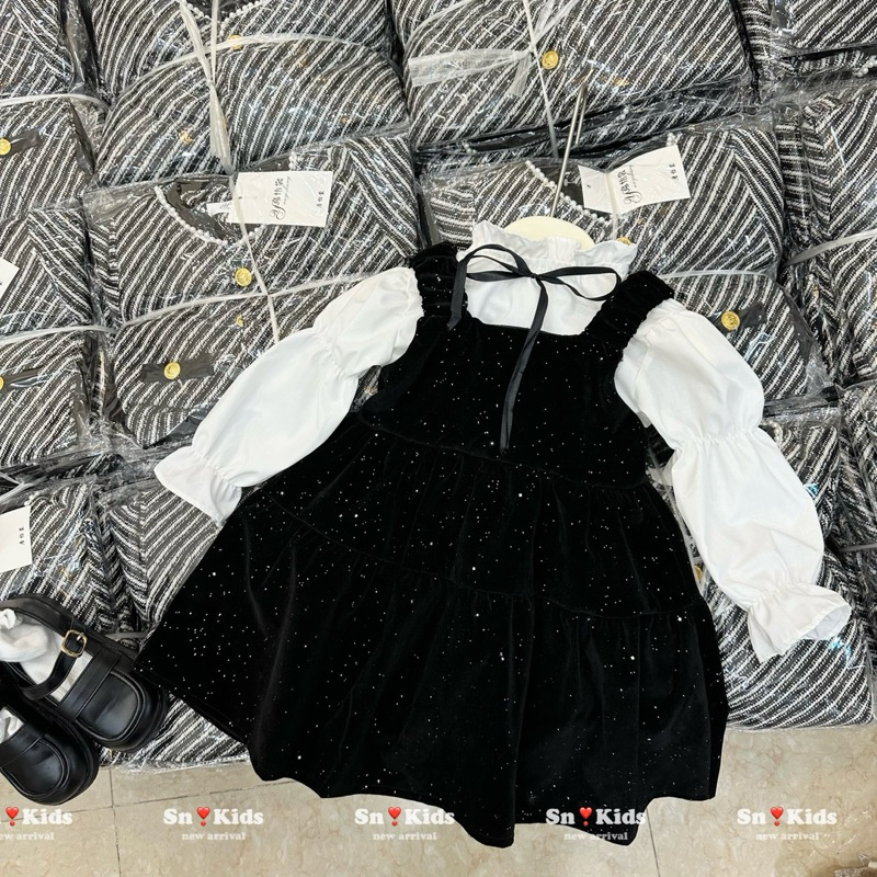 Set Váy Nhung kim sa lấp lánh cho bé gái 10-30kg