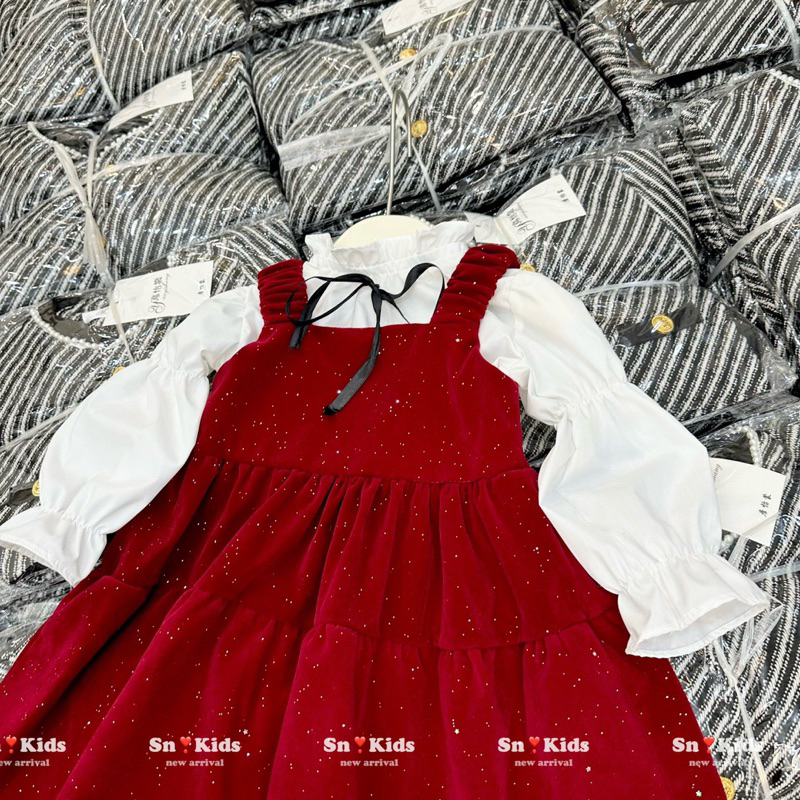 Set Váy Nhung kim sa lấp lánh cho bé gái 10-30kg