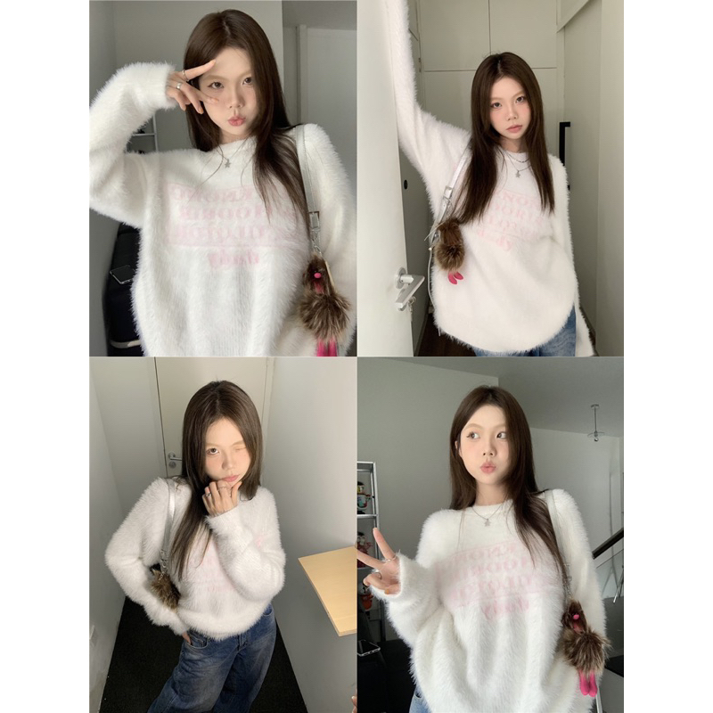 Áo len lông thỏ dễ thương