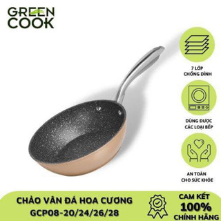 Chảo đáy từ vân đá hoa cương chống dính greencook 20cm