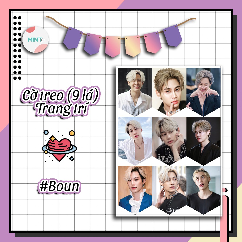 [HandMade] Cờ lá treo trang trí Boun (9 lá + Dây)