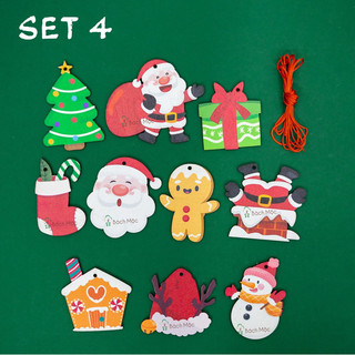 Combo 10 Phụ Kiện Treo Trang Trí Noel Siêu Đáng Yêu Bằng Gỗ
