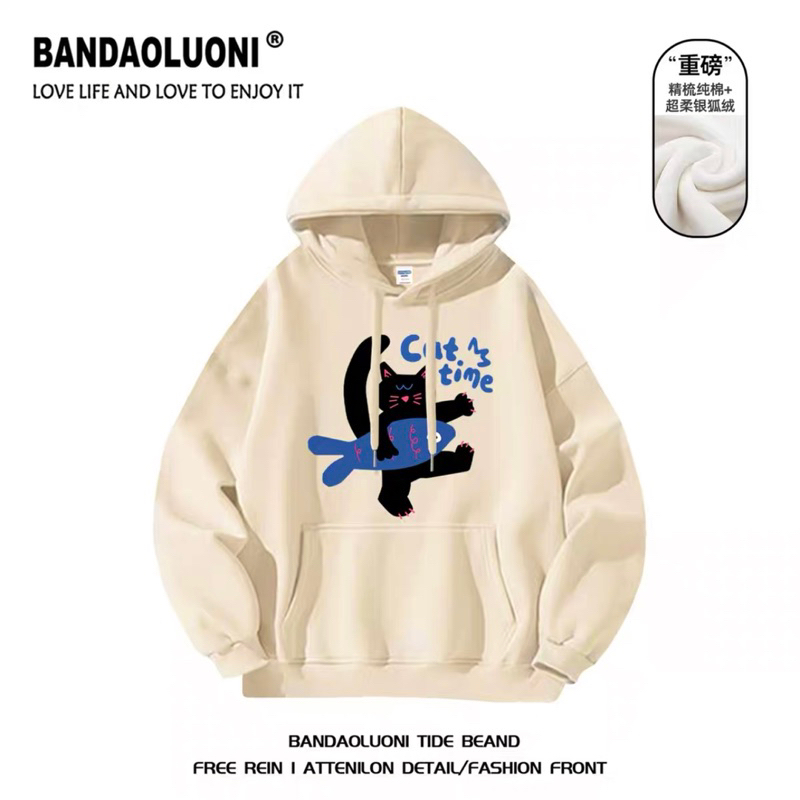 Áo Nỉ Hoodie QC, form oversz, nỉ cotton mịn không xù