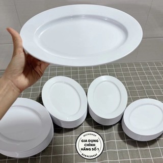 Đĩa nhựa phíp trắng hình bầu dục đủ cỡ, hàng chính hãng Việt Nhật