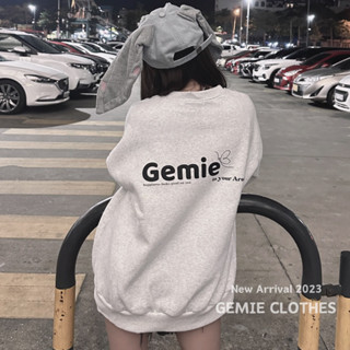  Áo phông   Áo sweater   Áo hoodie nỉ bông GEMIE nam nữ form rộng  có bo chun  unisex tay bồng hoodies oversize 