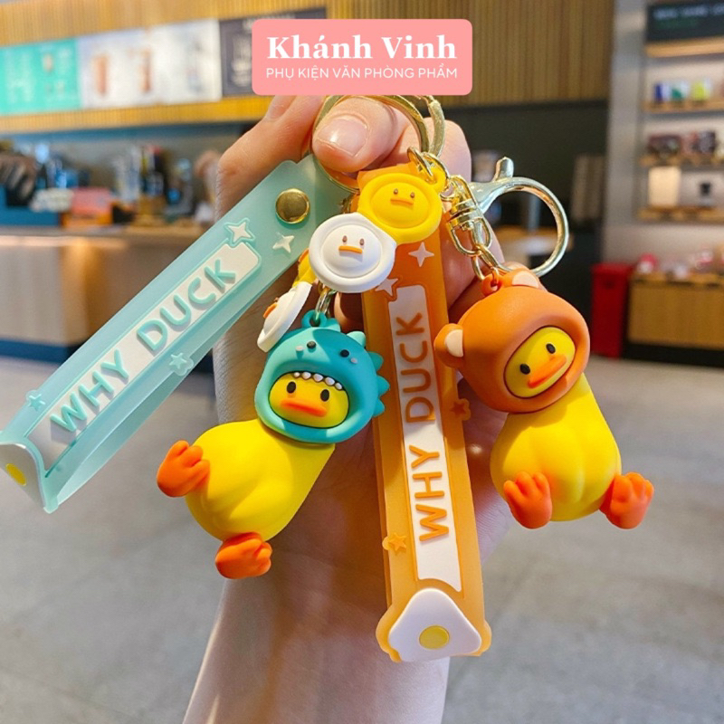 Móc Khoá Cao Cấp Hình Chú Vịt Vô Tri Kèm Phụ Kiện - Văn Phòng Phẩm Khánh Vinh